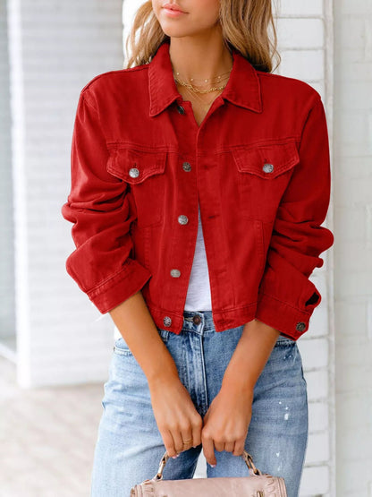 Jannie - Elegant Cropped Denim Jacket