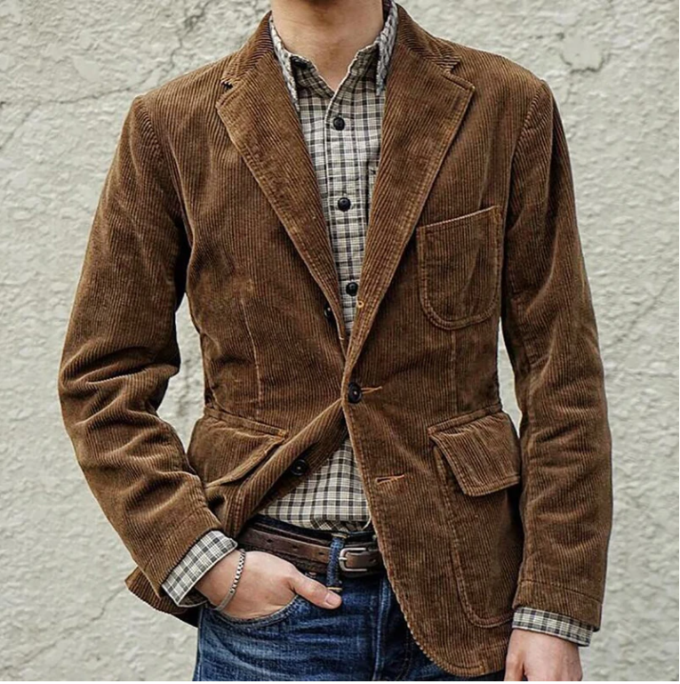 Finnian | Timeless Corduroy Overcoat for Men with Pockets | Stylish, Warm, Durable