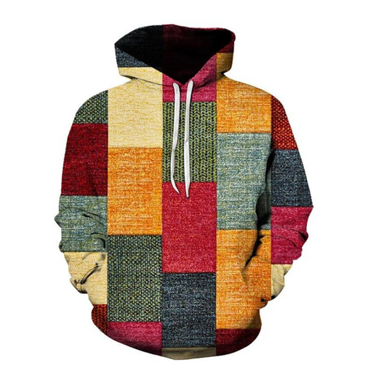 Donnacha | Contemporary Men's Patterned Winter Hoodie | Chic, Cosy, Versatile