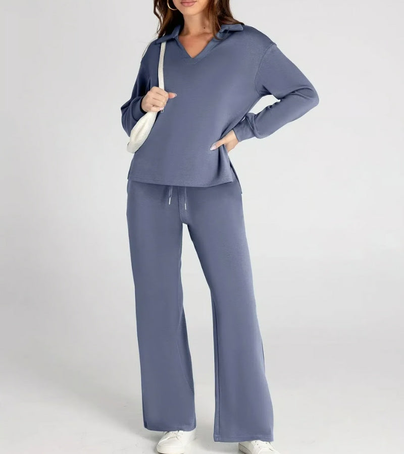 Remina - Elegant Jumper and Wide-Leg Trousers Set