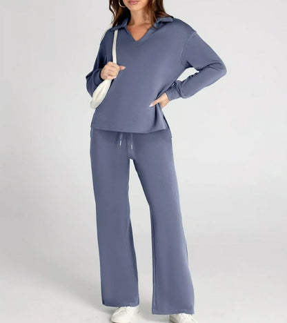 Remina - Elegant Jumper and Wide-Leg Trousers Set