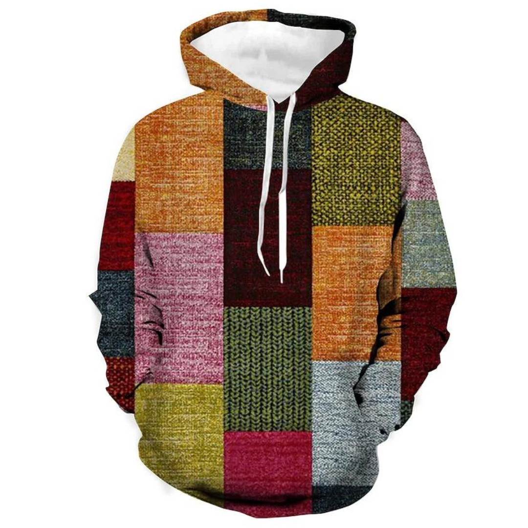 Donnacha | Contemporary Men's Patterned Winter Hoodie | Chic, Cosy, Versatile