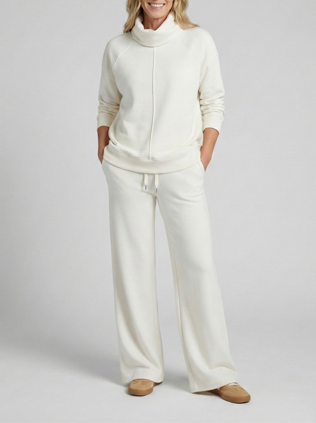 Jaidda - Elegant knitted tutleneck and pants set