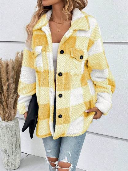 Glynice - Cozy plaid warm jacket