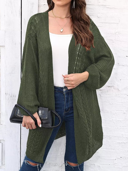 Suzette - Casual open front long sleeve long cardigan