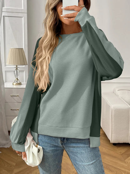 Kaelira - Casual long-sleeve colour-block sweatshirt