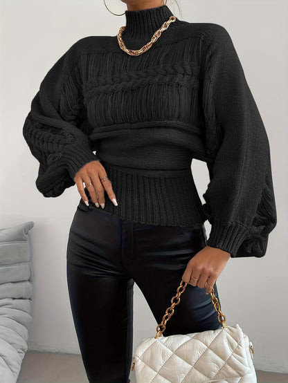 Vylette - Elegant stylish knitted loose long sleeve sweater