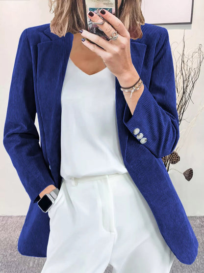 Hania - Stylish versatile corduroy lapel collar blazer