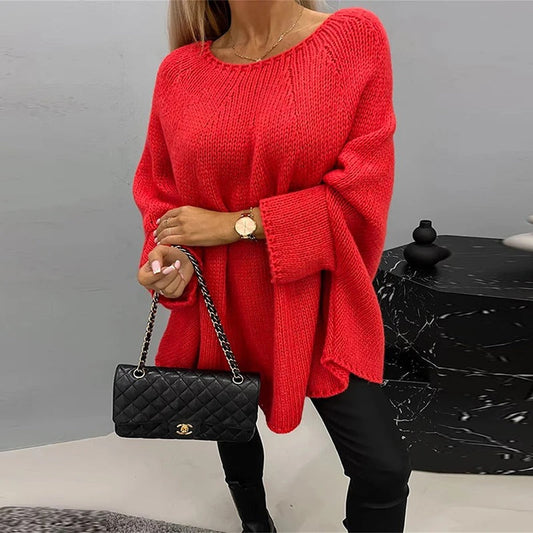 Quirina - Elegant relaxed fit crew neck jumper