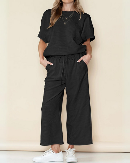 Tessie - Relaxed shirt and wide-leg trouser set