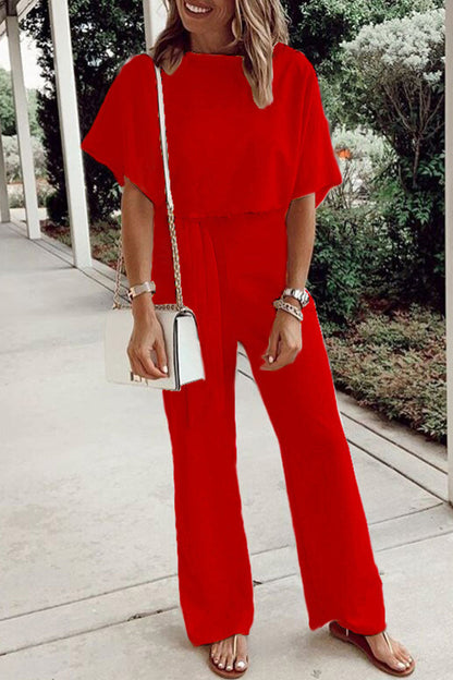 Sylviana - Casual relaxed-fit straight-leg jumpsuit