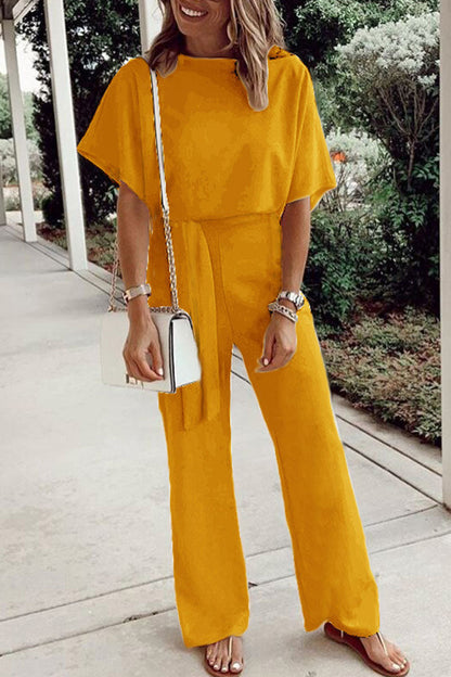 Sylviana - Casual relaxed-fit straight-leg jumpsuit
