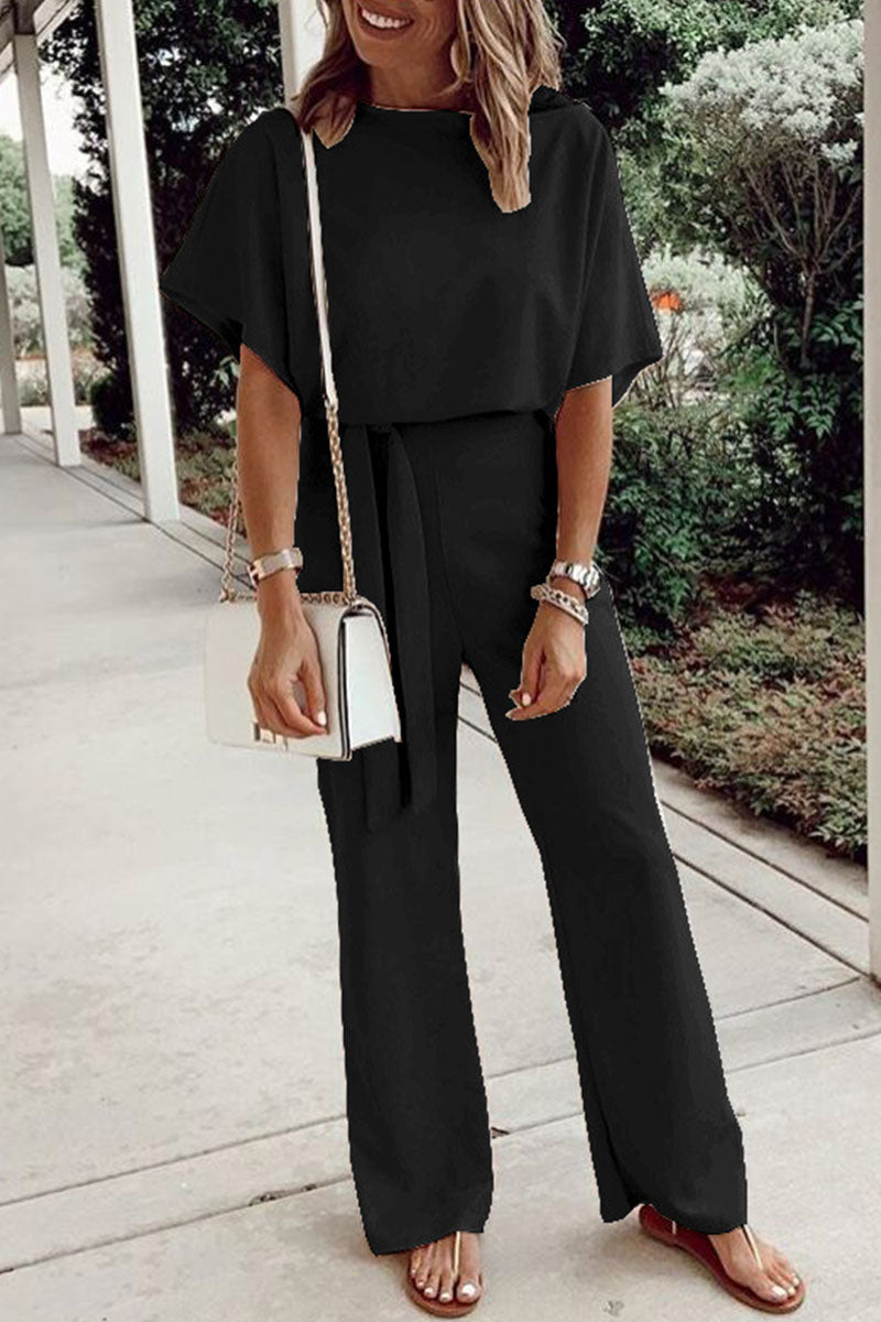 Sylviana - Casual relaxed-fit straight-leg jumpsuit