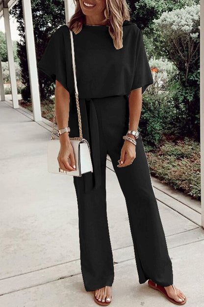 Sylviana - Casual relaxed-fit straight-leg jumpsuit