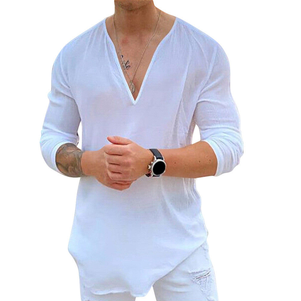 Darragh | Contemporary Men's Casual Shirt | Breathable, Relaxed Fit, V-Neck Design