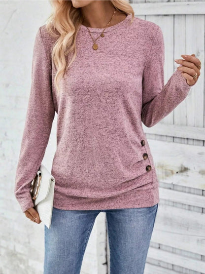 Verline - Casual button long sleeve sweatshirt