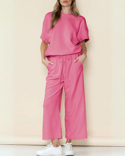 Tessie - Relaxed shirt and wide-leg trouser set