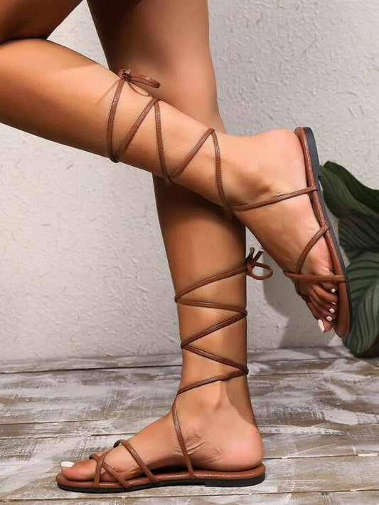 Women’s Summer Strappy Sandals | Flat, Lace-Up