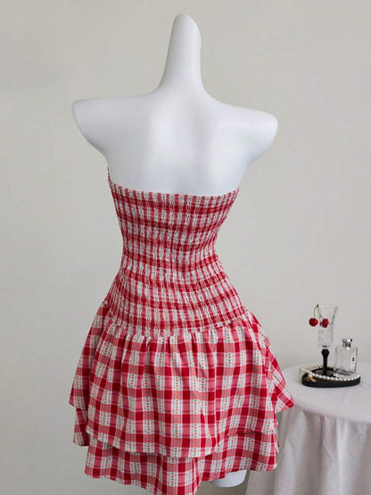Women’s Summer Mini Smock Dress | Strapless, Ruffle