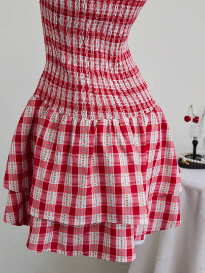 Women’s Summer Mini Smock Dress | Strapless, Ruffle