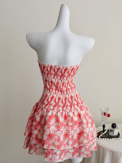 Women’s Summer Mini Smock Dress | Strapless, Ruffle