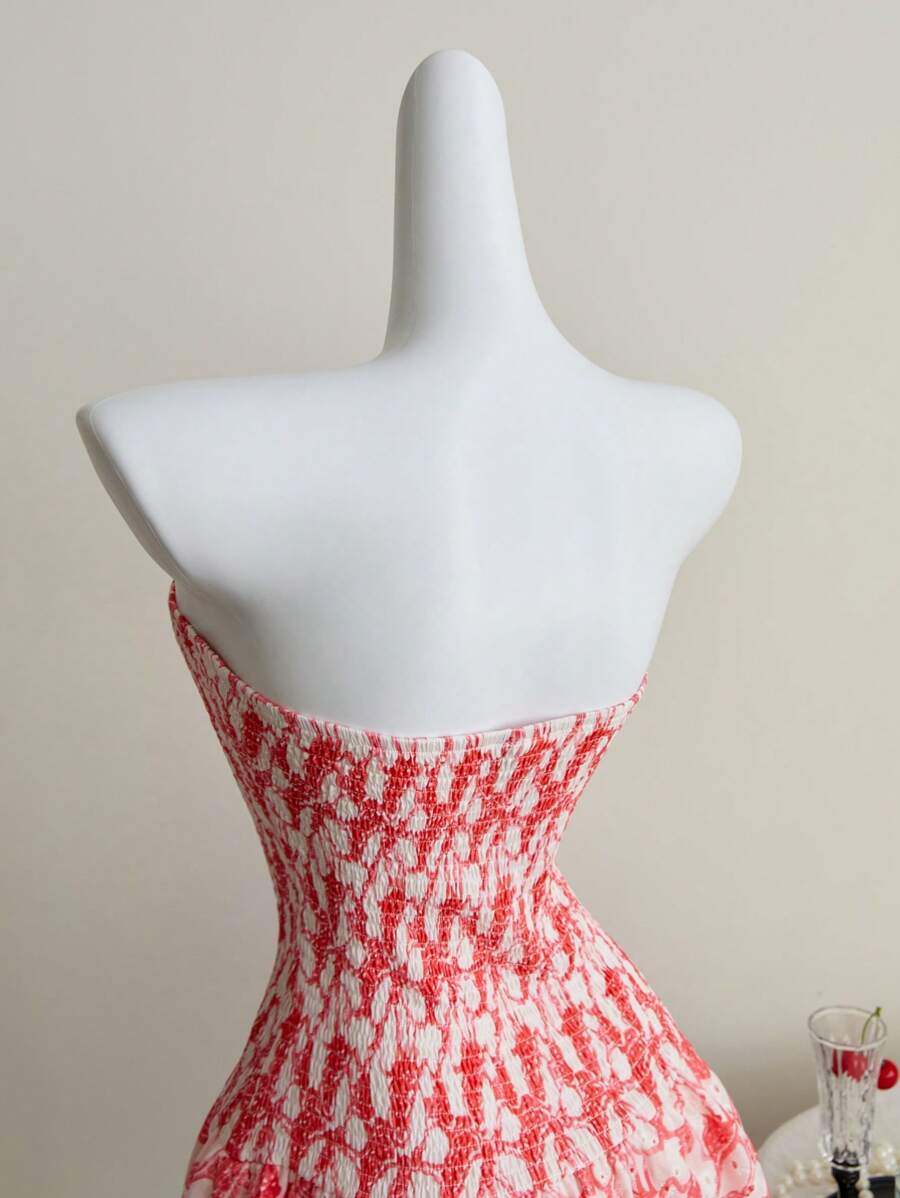Women’s Summer Mini Smock Dress | Strapless, Ruffle