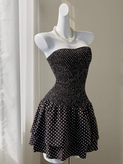 Women’s Summer Mini Smock Dress | Strapless, Ruffle