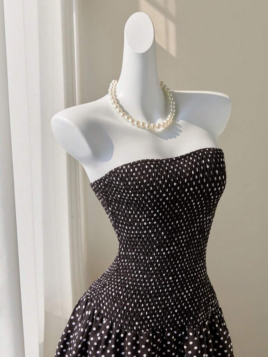 Women’s Summer Mini Smock Dress | Strapless, Ruffle