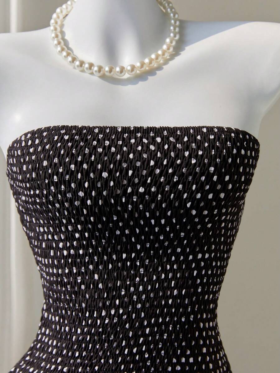 Women’s Summer Mini Smock Dress | Strapless, Ruffle