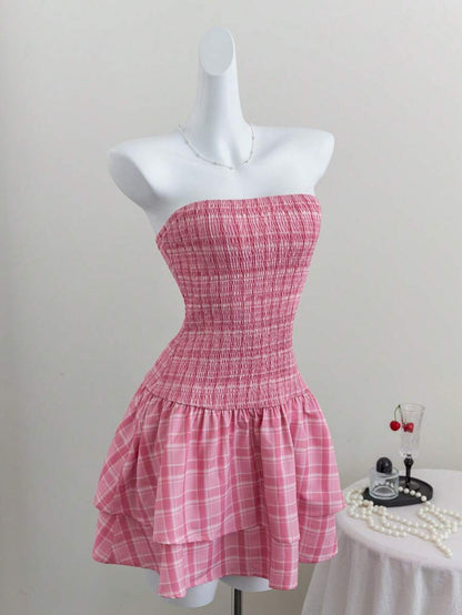 Women’s Summer Mini Smock Dress | Strapless, Ruffle