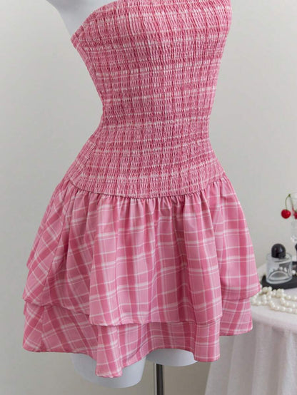 Women’s Summer Mini Smock Dress | Strapless, Ruffle