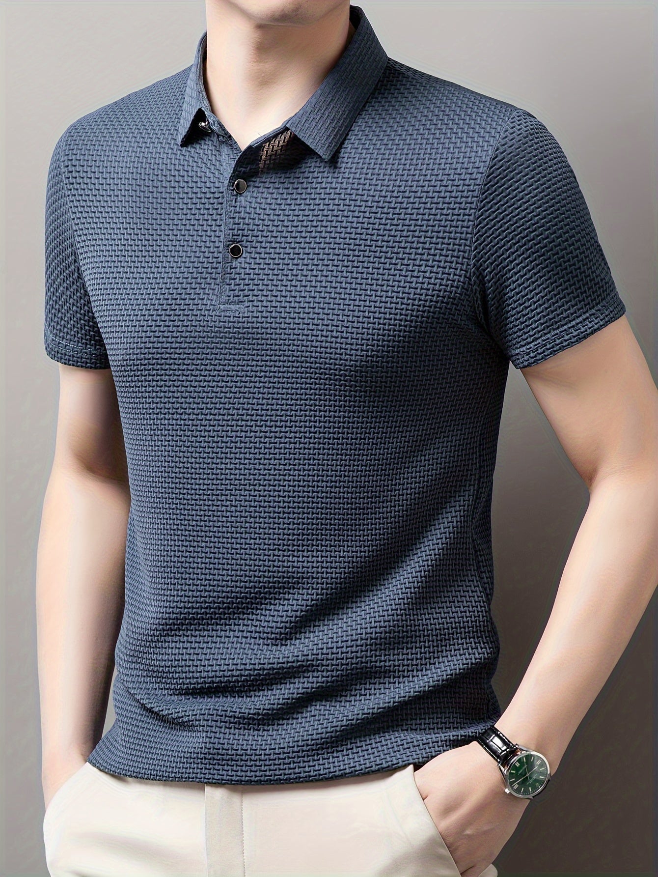 Donnelly | Men's Short Sleeve Polo Shirt | Stylish, Comfortable, Geometric Design