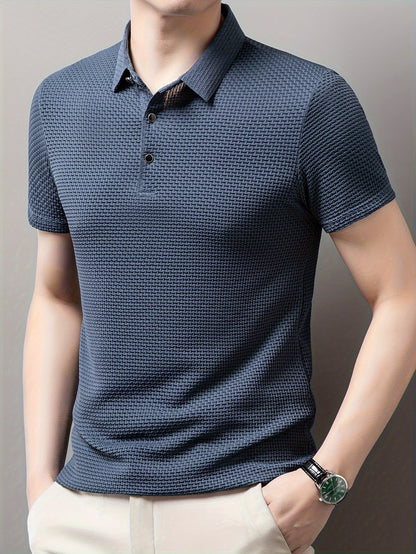 Donnelly | Men's Short Sleeve Polo Shirt | Stylish, Comfortable, Geometric Design