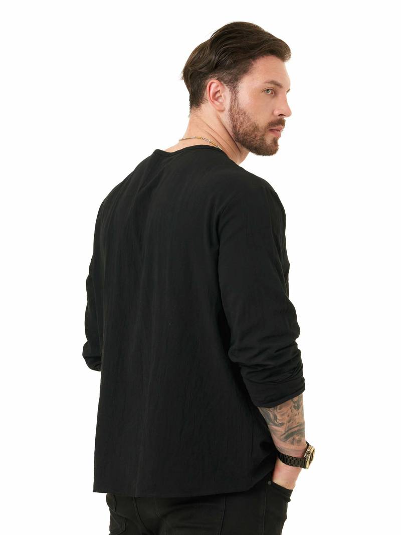 Owen | Casual Drawstring Long Sleeve Shirt for Men | Chic, Relaxed, Effortless Style