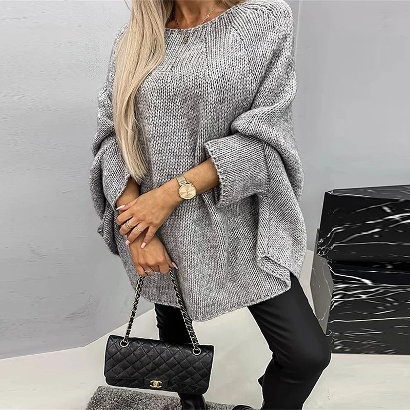 Quirina - Elegant relaxed fit crew neck jumper