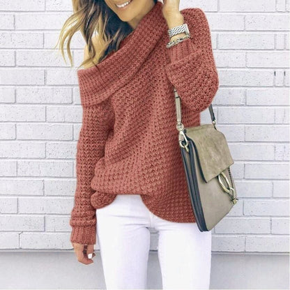 Aica - Casual One-Shoulder Knitted Sweater