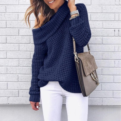 Aica - Casual One-Shoulder Knitted Sweater