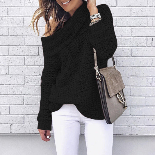 Aica - Casual One-Shoulder Knitted Sweater