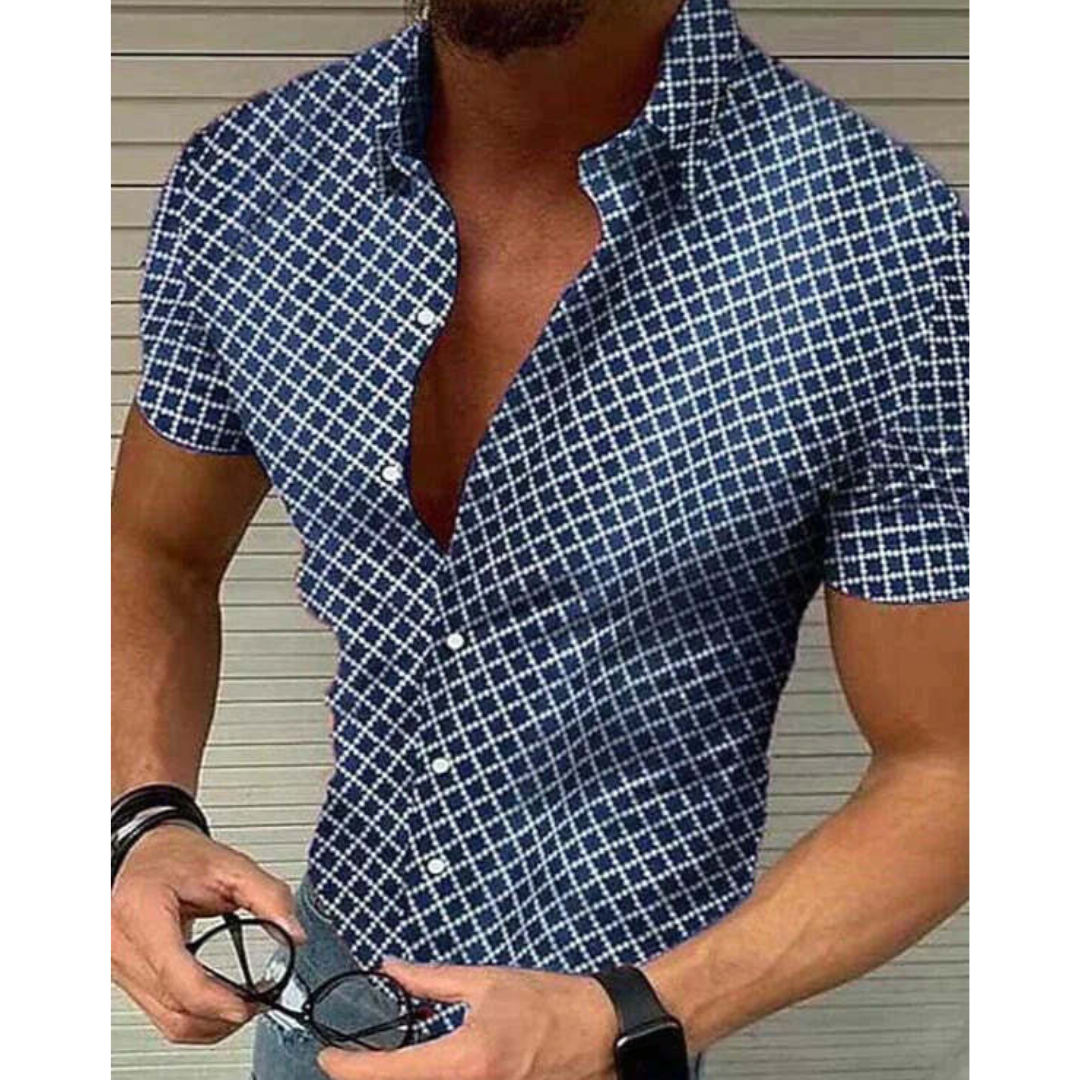 Ronan | Men's Short Sleeve Casual Shirt | Stylish, Breathable, Effortless Elegance