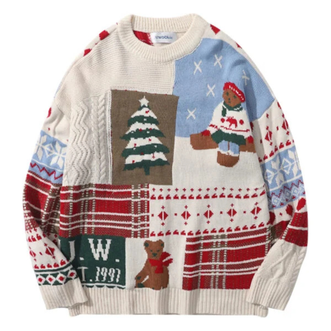 Maeve | Women's Festive Bear Print Sweater | Warm, Comfortable, Stylish