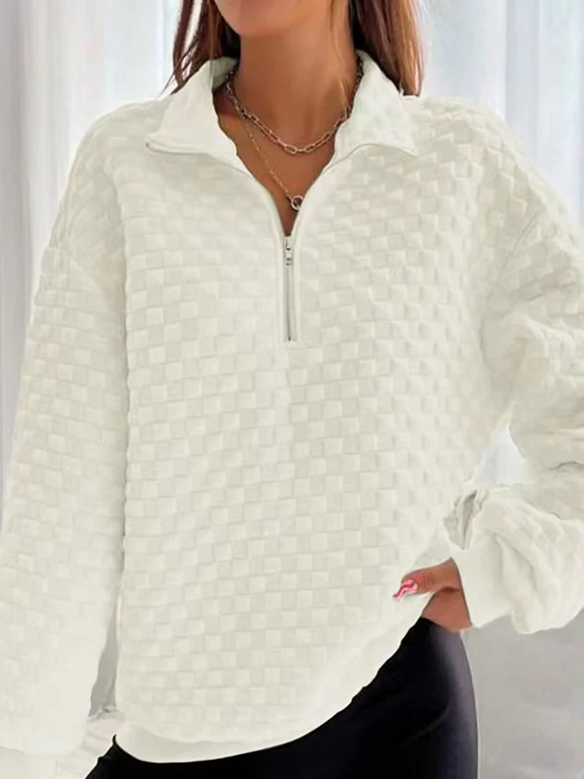 Geisha - Elegant modern V-neck jumper with zip