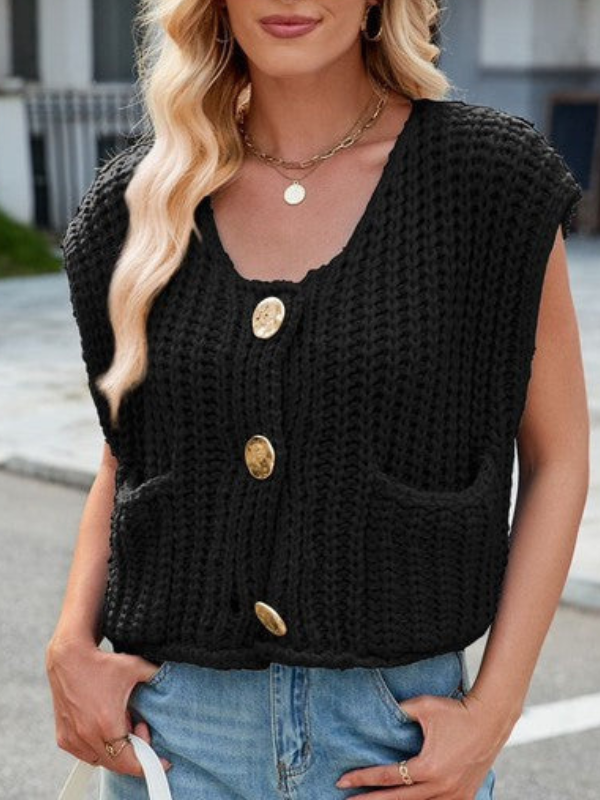 Havana - Loose fit sleeveless knit vest