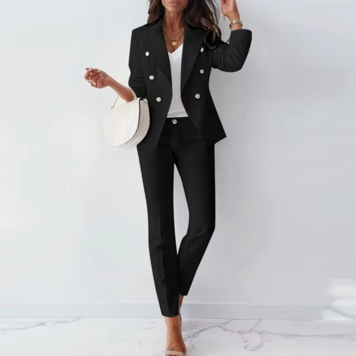 Luana - Elegant blazer and straight pants set