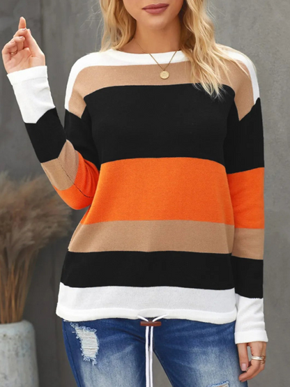 Virelia - Casual striped long-sleeve jumper