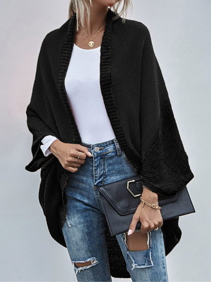 Ricca - Casual Oversized Knitted Cardigan with Batwing Sleeves