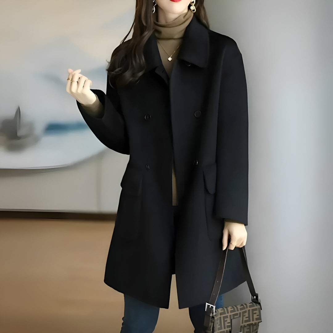 Ericca - Elegant Warm Button-Up Coat