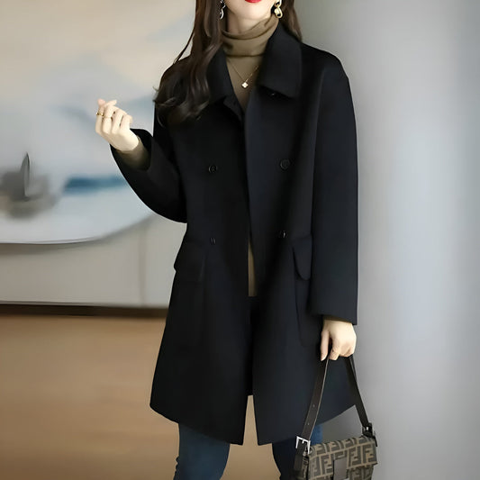 Ericca - Elegant Warm Button-Up Coat