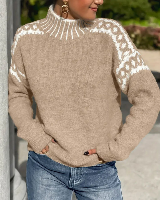 Alayah - Stylish warm turtleneck knitted sweater