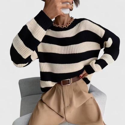 Zonia - Chic striped warm knitted sweater