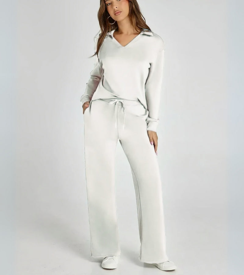 Remina - Elegant Jumper and Wide-Leg Trousers Set